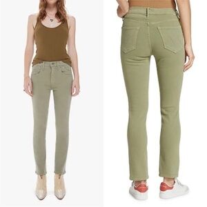 Mother - Stash Mid Rise Dazzler Ankle Jeans Oil green‎ Sz 31